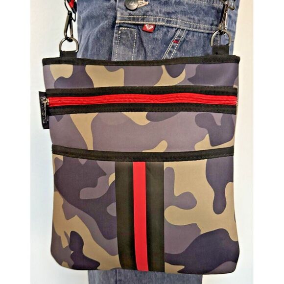 Girlie Girl Originals Handbags - GIRLIE GIRL‎ ORIGINALS Tote Crossbody Purse Women Camo Red Stripe Neoprene Bag